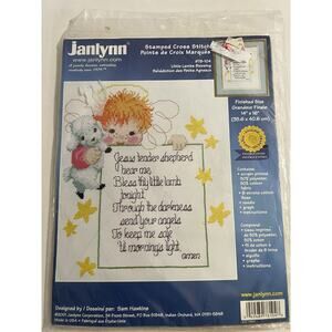 Janlynn Stamped Cross Stitch Little Lambs Blessing New 2001